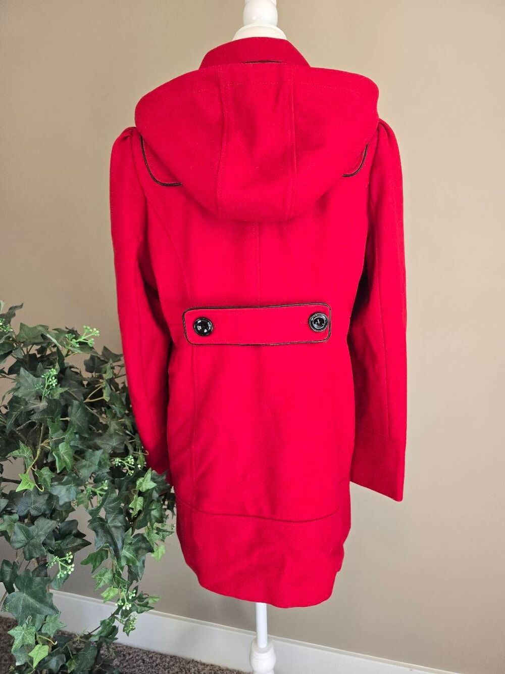 Guess Pea Coat Red Sz XL Wool blend - Picture 8 of 11